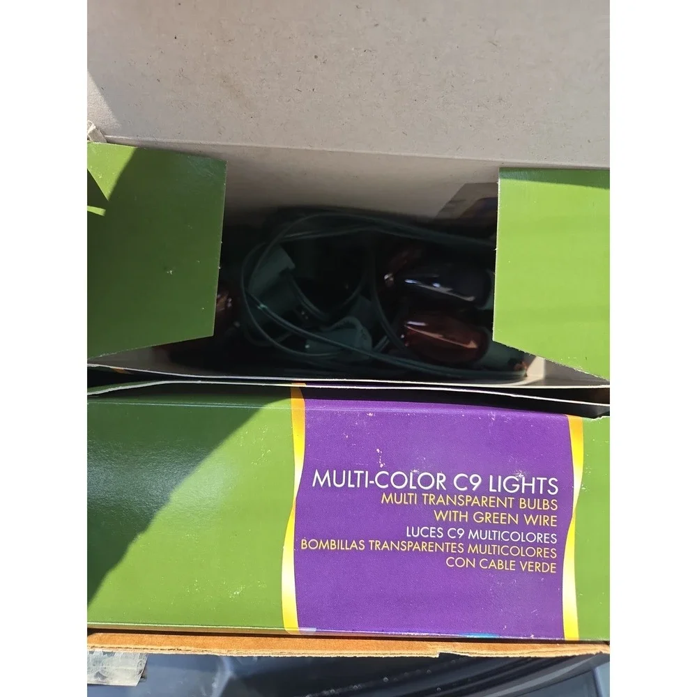 Lot of 6 Multi-Color C9 Christmas Light Sets 25ct Green Wire Indoor Outdoor